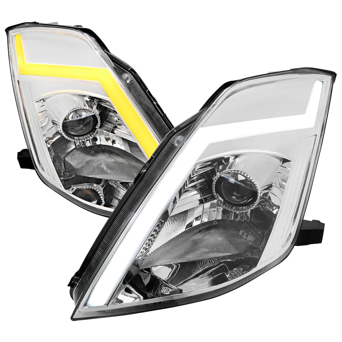 Spec-D 03-05 Nissan 350Z SEQ Projector Headlights Chrome 350Z03