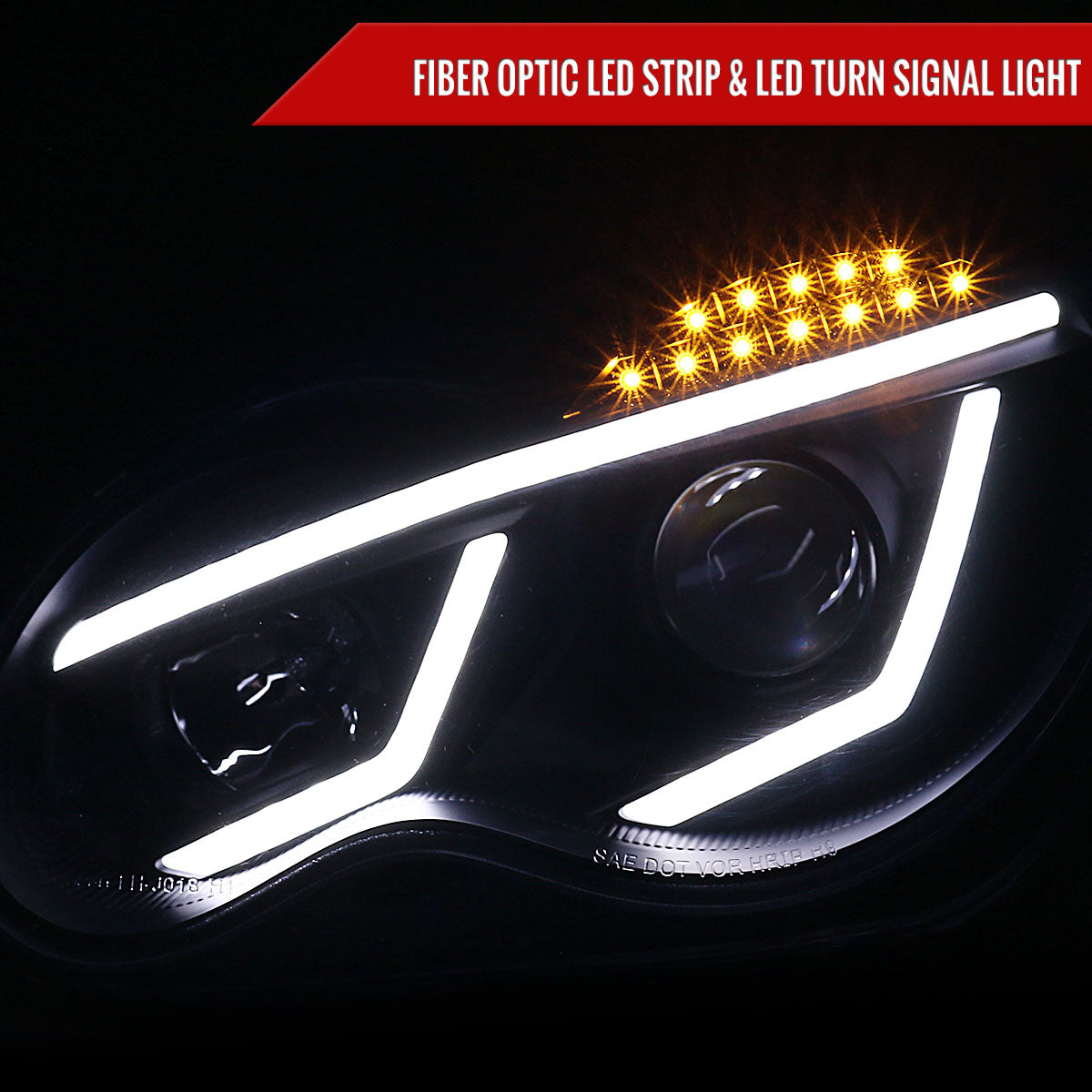 Spec-D 01-07 Benz W203 C-Class 4DR Projector Headlights LED Light Bar