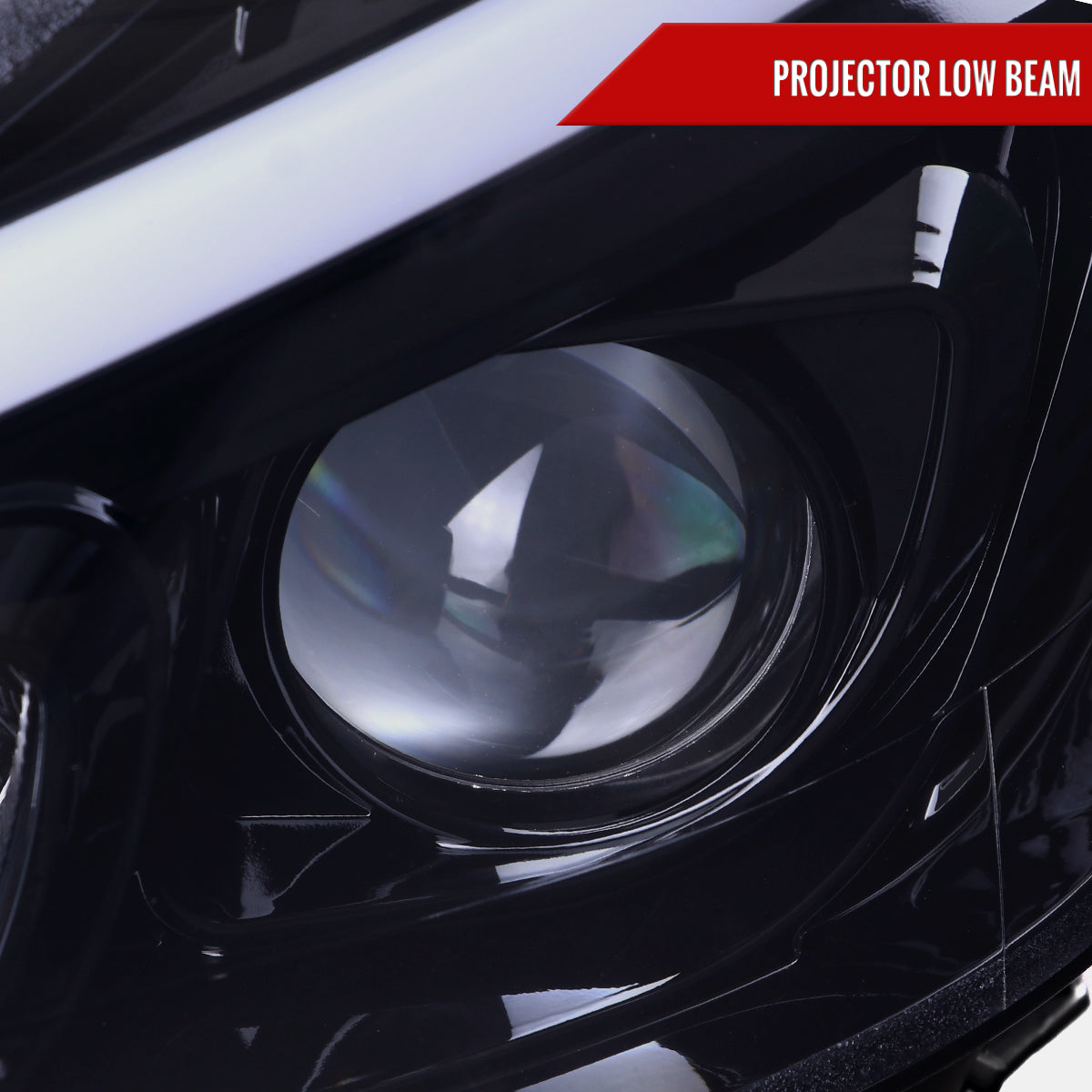 Spec-D 12-14 Mercedes W204 C-Class SEQ Bar Pro Headlights Black Smoked