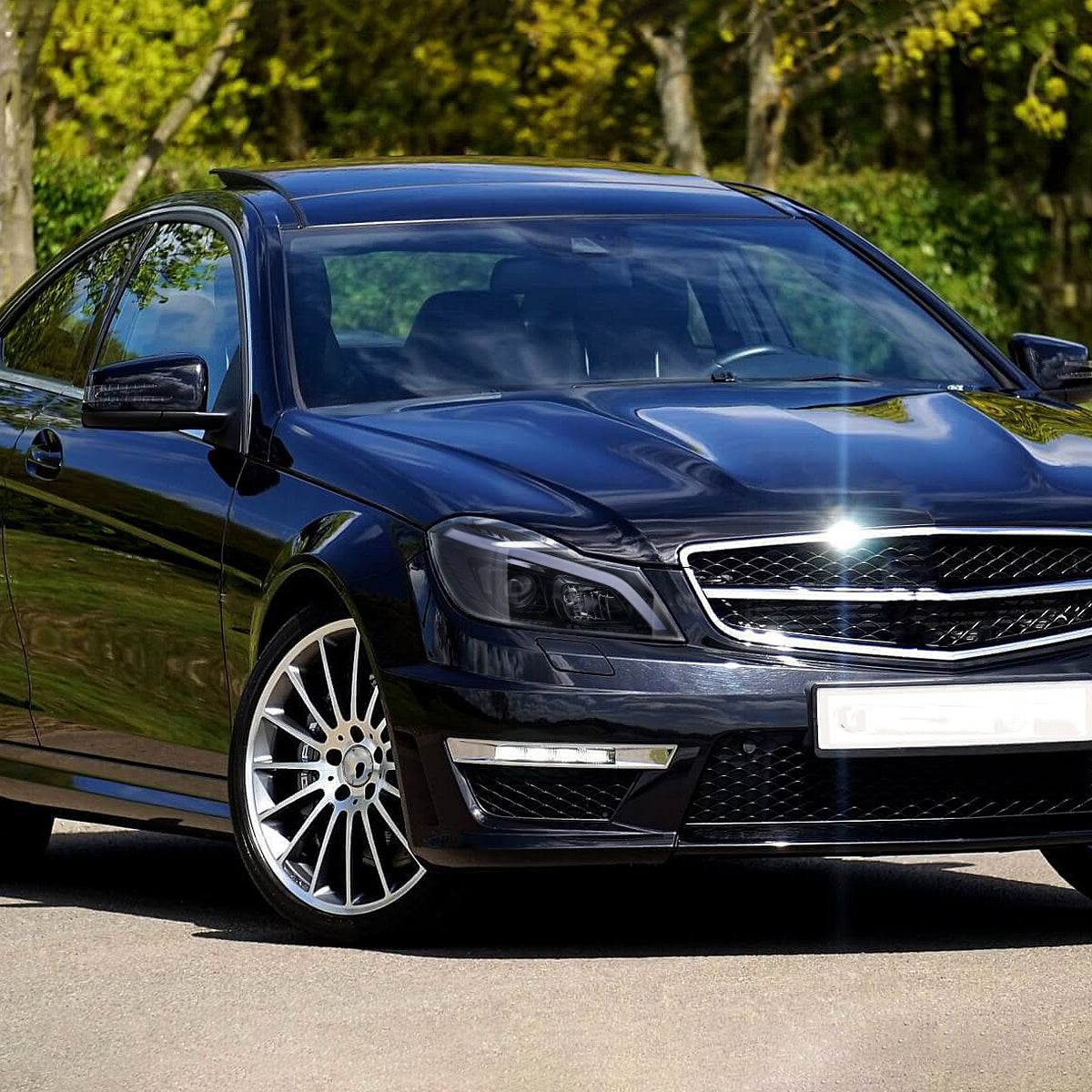 Spec-D 12-14 Mercedes W204 C-Class SEQ Bar Pro Headlights Black Smoked