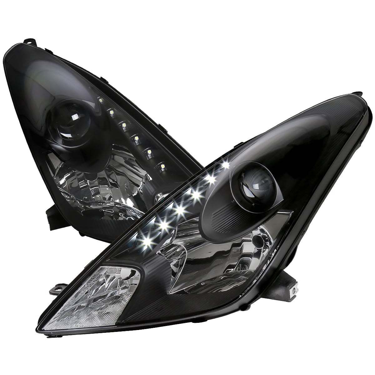 Spec-D 00-05 Toyota Celica Projector Headlights LED Black