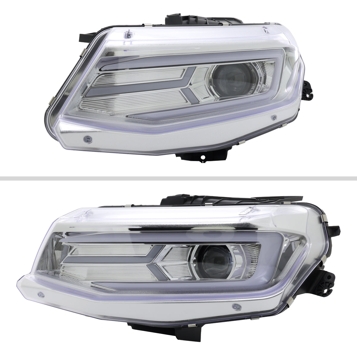 Spec-D 16-18 Chevy Camaro Sequential Projector Headlights Chrome