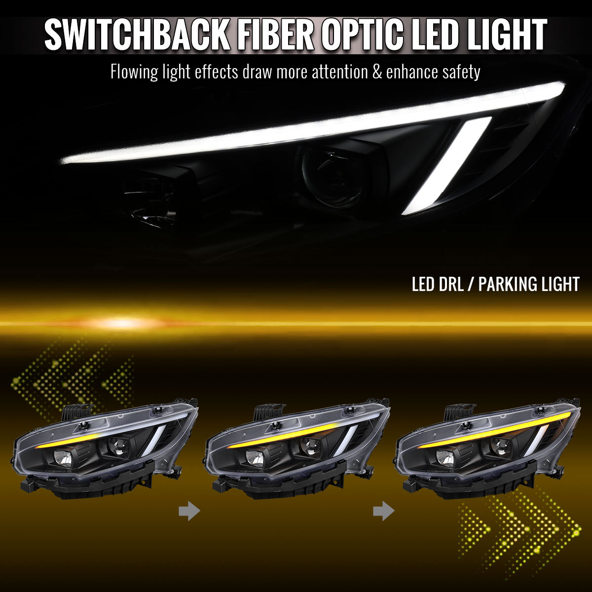 Spec-D 16-23 Toyota Tacoma Driver Projector Headlight Chrome