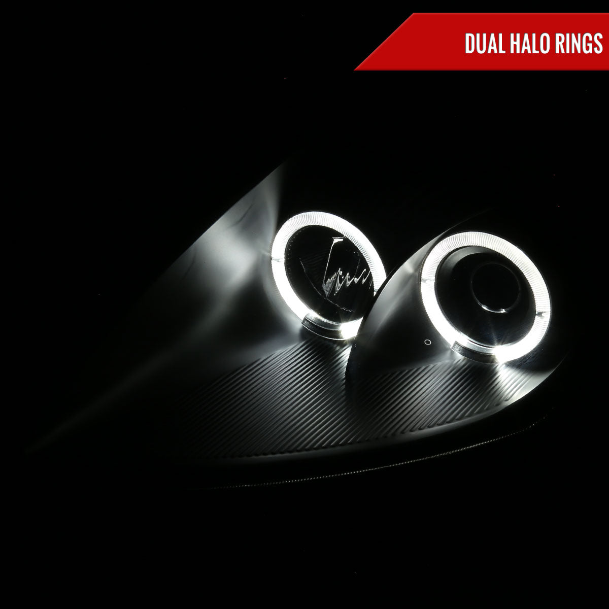 Spec-D 00-05 Mitsubishi Eclipse Dual Halo Headlights Black/Smoked