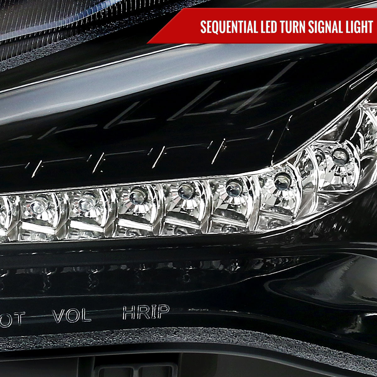Spec-D 12-17 86 Scion FR-S Headlights LED Bar Sequential Glossy Black