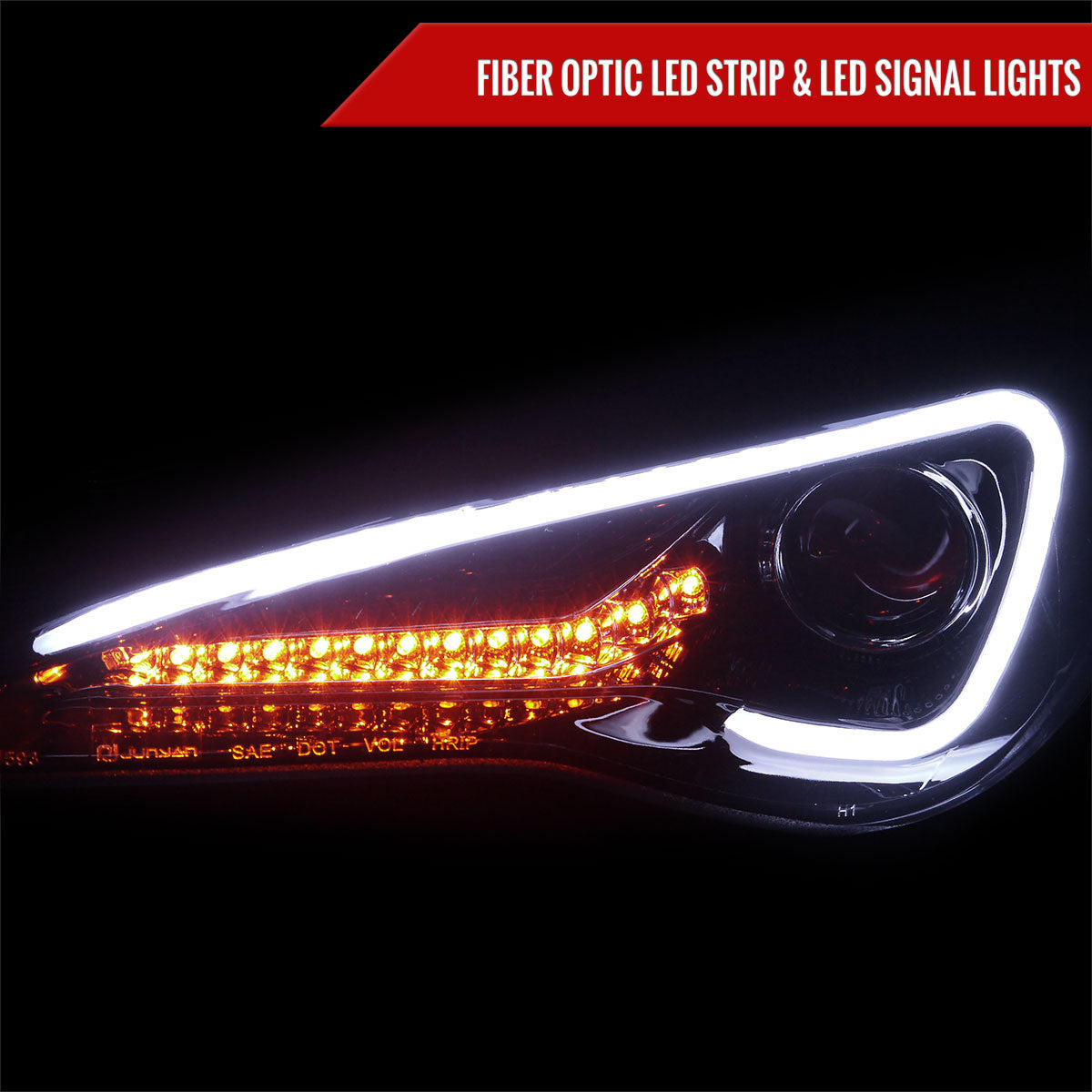 Spec-D 12-17 Scion FRS/ 86 LED Bar Projector Headlights Black