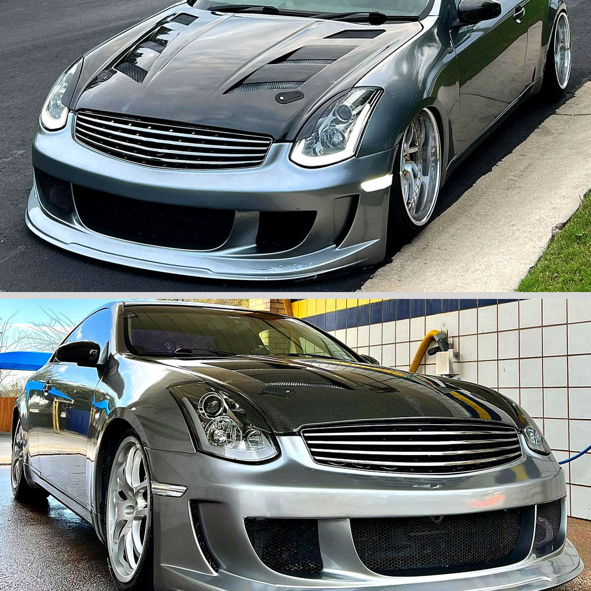 Spec-D 03-07 Infiniti G35 Coupe Headlights LED Bar Sequential Black
