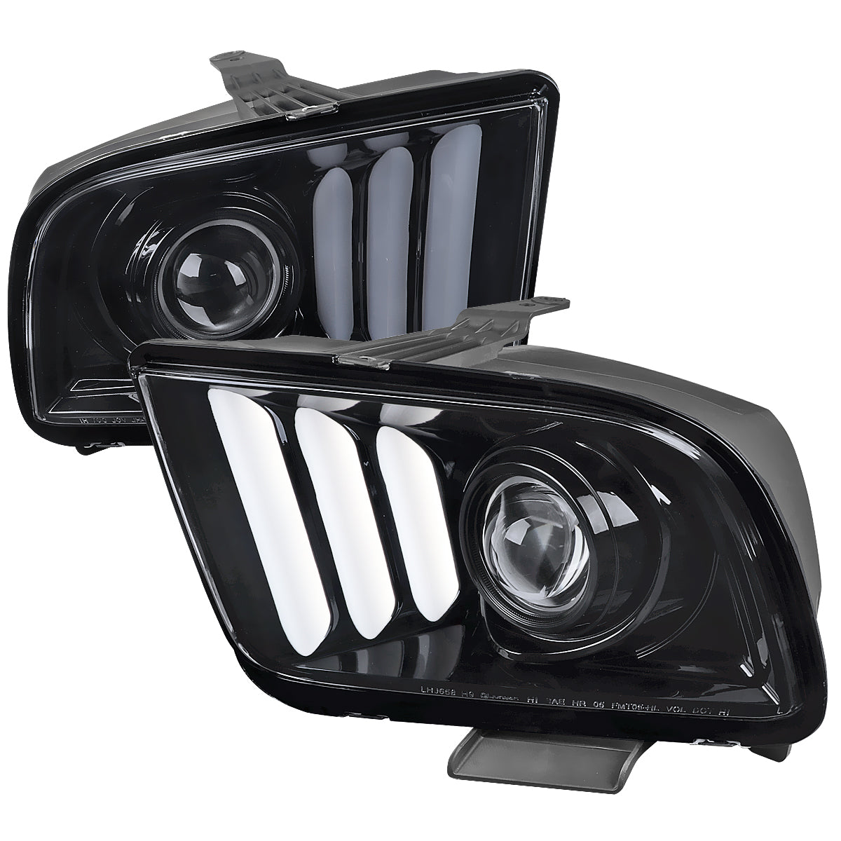 Spec-D 05-09 Ford Mustang LED Bar Projector Headlights Chrome/Smoked