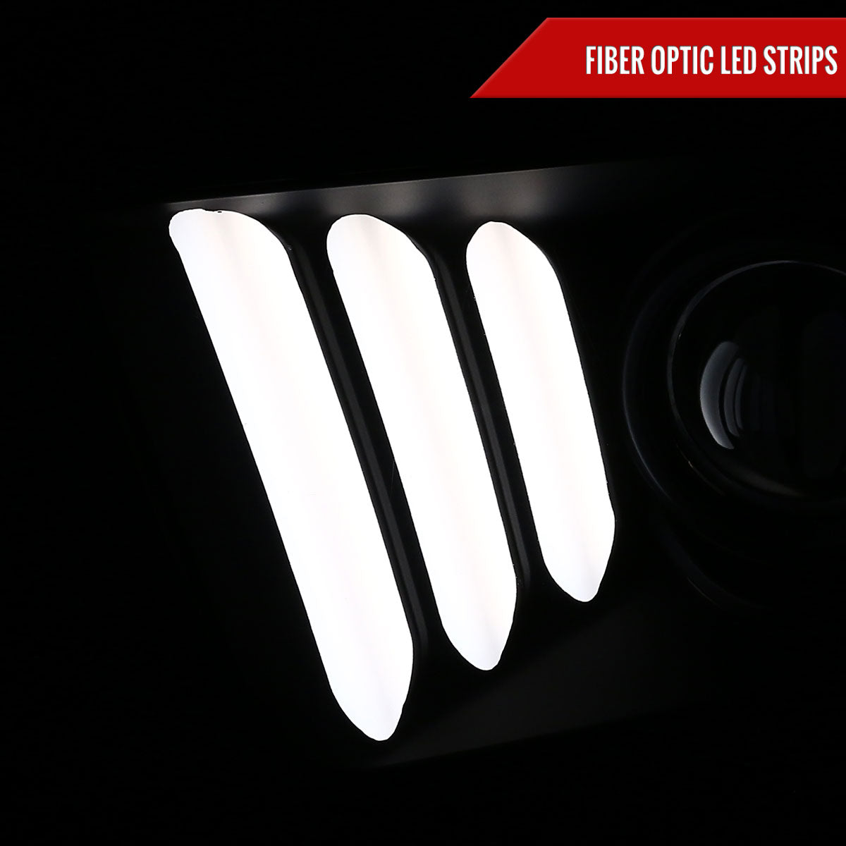 Spec-D 05-09 Ford Mustang LED Bar Projector Headlights Matte Black