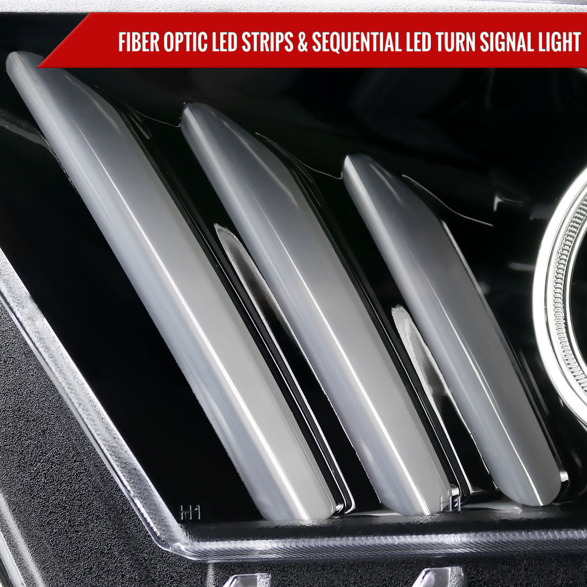Spec-D 10-14 Ford Mustang Headlights Sequential Turn Signals Black