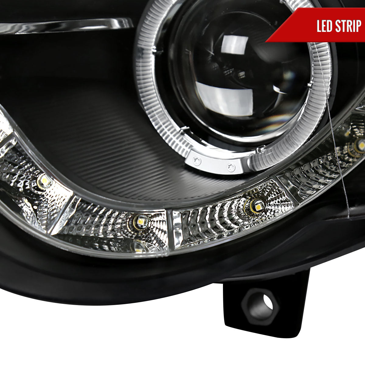 Spec-D 06-10 VW Passat Halo Headlights R8 Style Light Strip Black