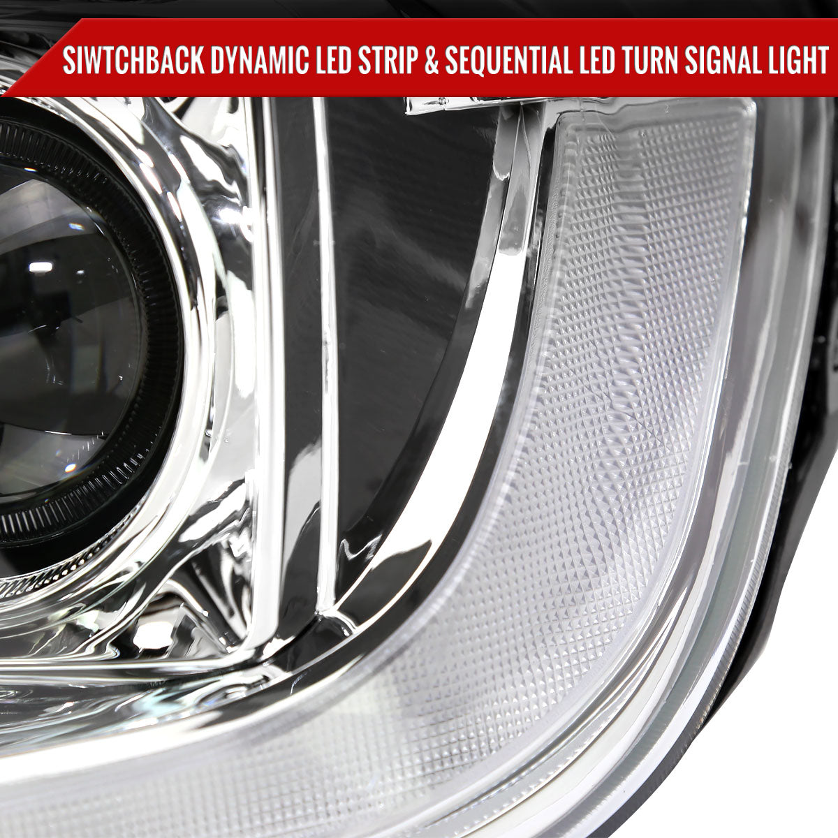 Spec-D 19-22 Ford Ranger SEQ LED Bar Projector Headlights Chrome