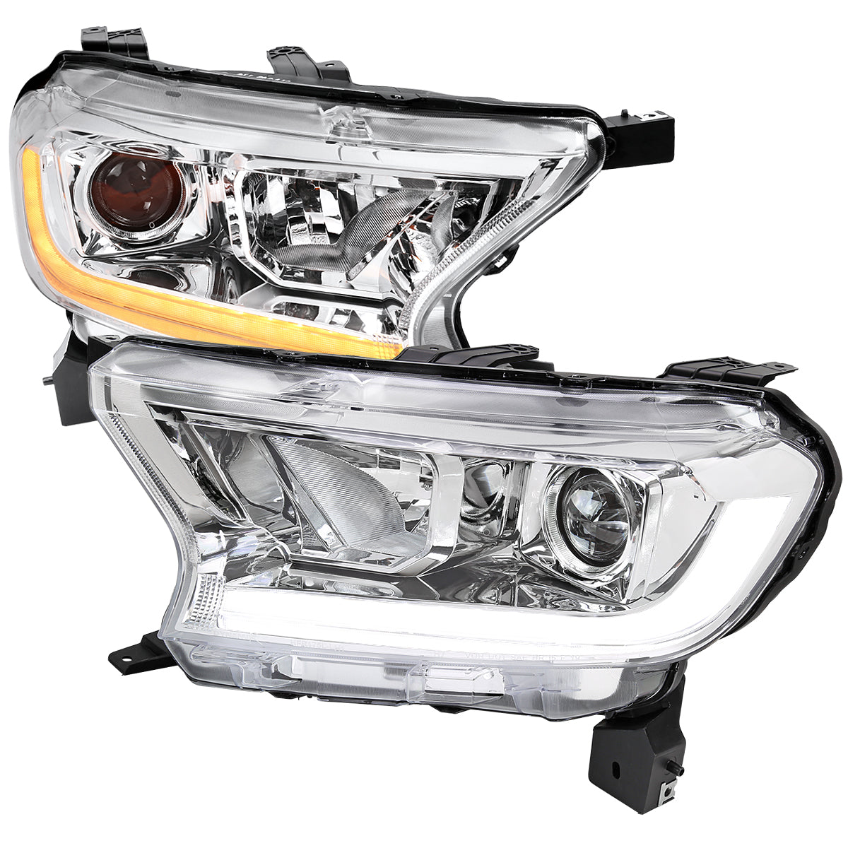 Spec-D 19-22 Ford Ranger SEQ LED Bar Projector Headlights Chrome