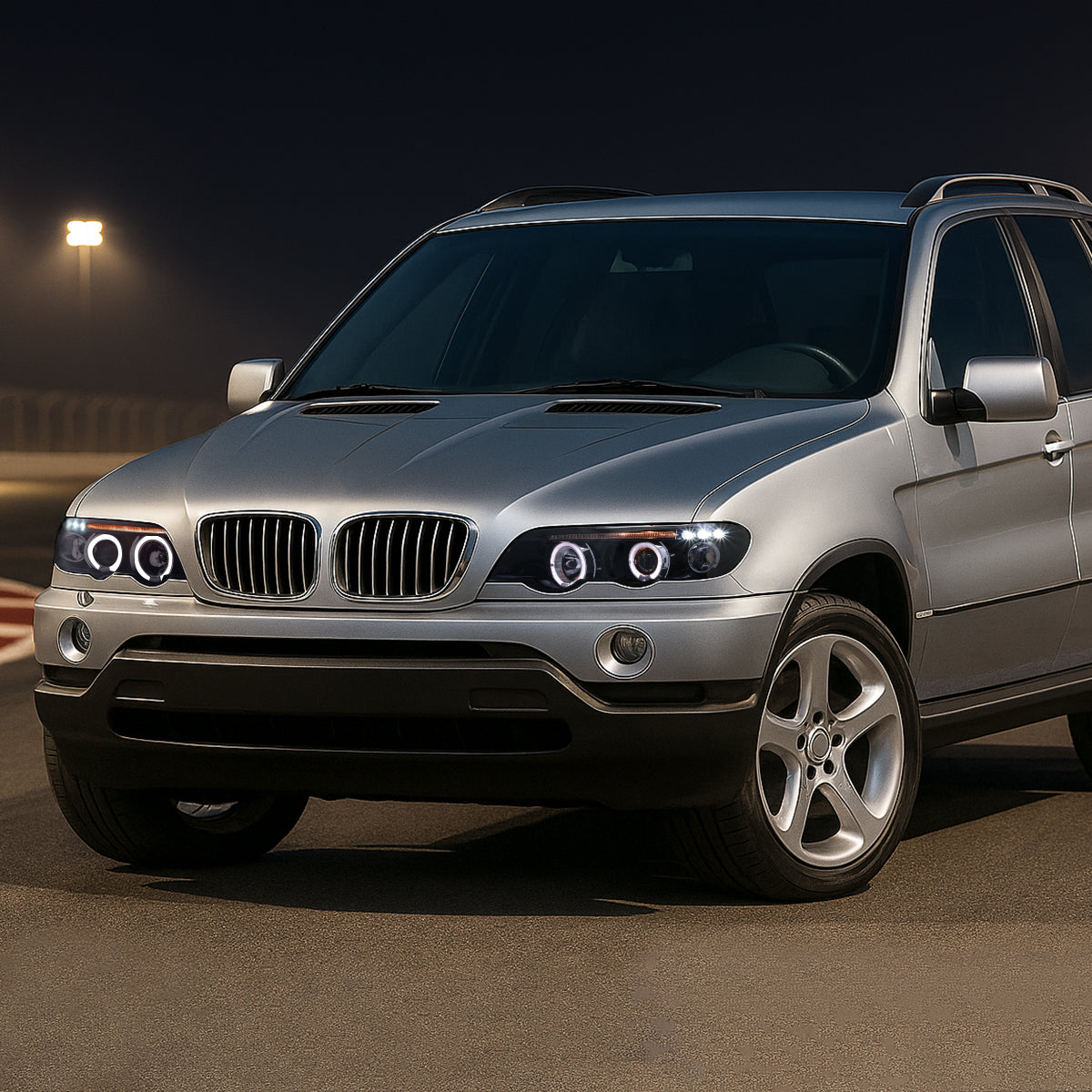 Spec-D 01-03 BMW E53 X5 Dual Halo Projector Headlights GL Black/Smoked