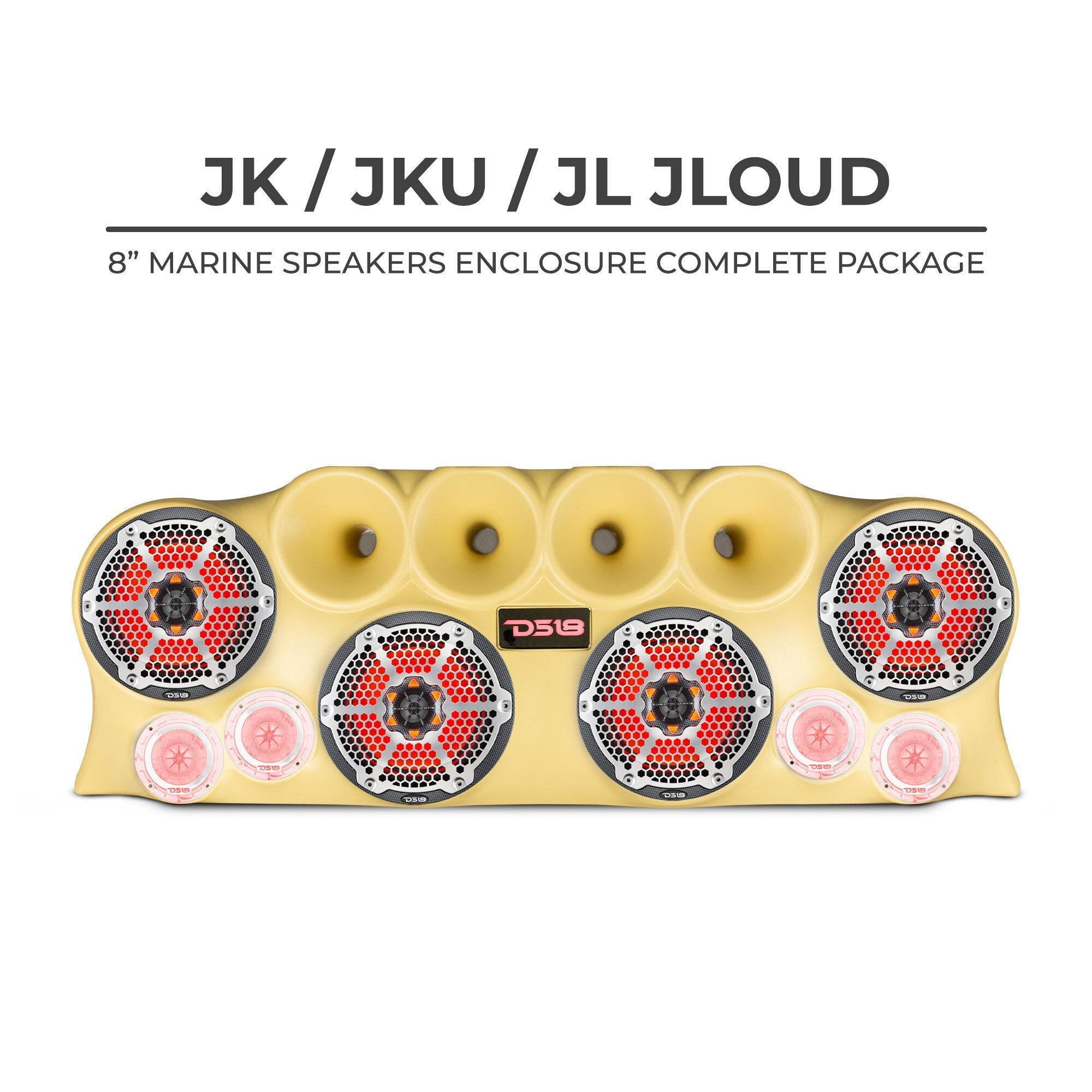 DS18 J-LOUD Jeep Wrangler JK/JKU/JL Loaded Sound Bar System, Black / White