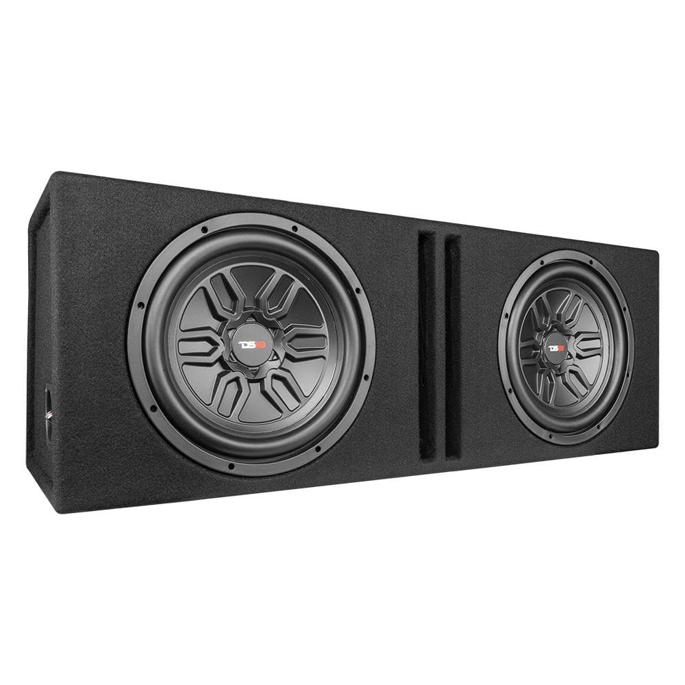 DS18 Bass Package 2 X SLC-MD12 In a Ported Box with S-1500.1/RD Amplifier and 4-GA Amp Kit 250 Watts Rms