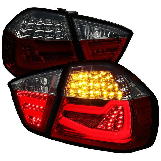 Spec-D 06-08 Bm 323i 325i 328i 330i E90 LED Tail Lights Red Smoked