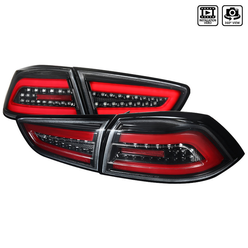 Spec-D 08-17 Mitsubishi Lancer EVO X LED Tail Lights Black