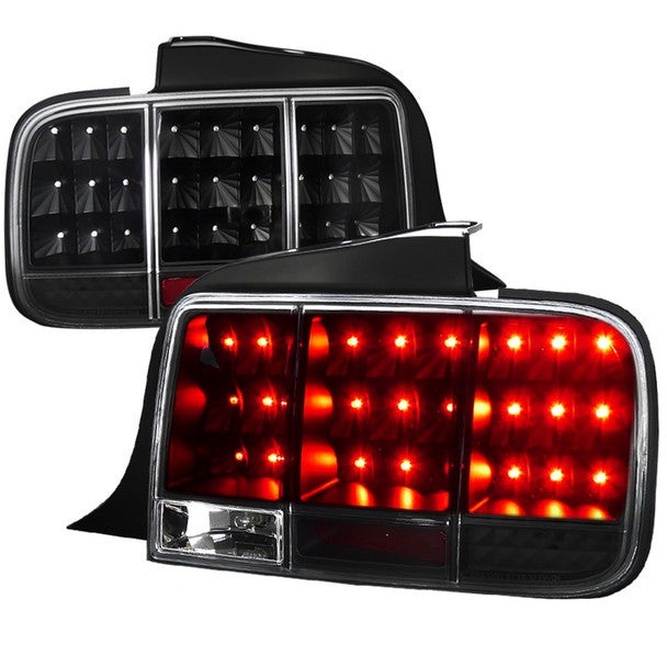 Spec-D 05-09 Ford Mustang Sequential LED Tail Lights Black