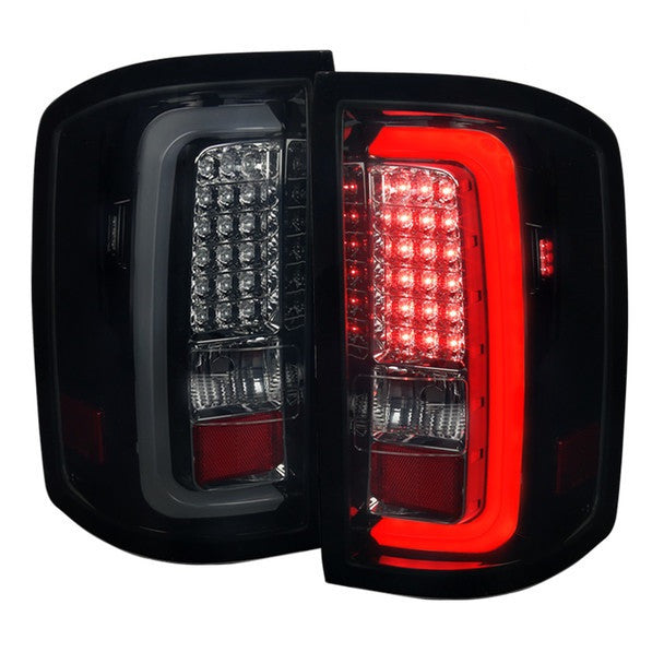 Spec-D 14-18 GMC Sierra LED Tail Lights Glossy Black/Smoked