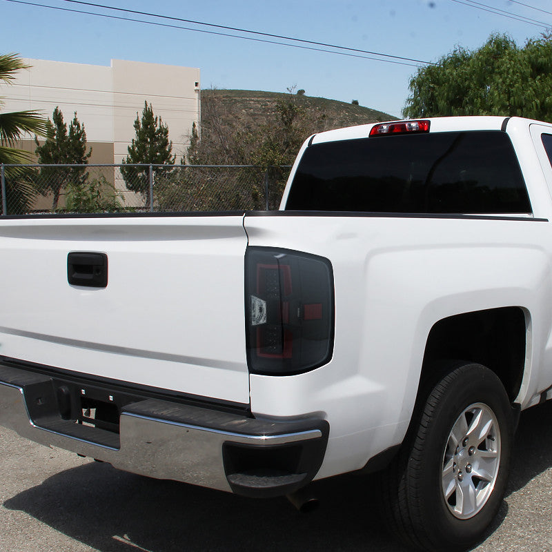 Spec-D 14-17 Chevy Silverado LED Tail Lights Black Housing Clear Lens