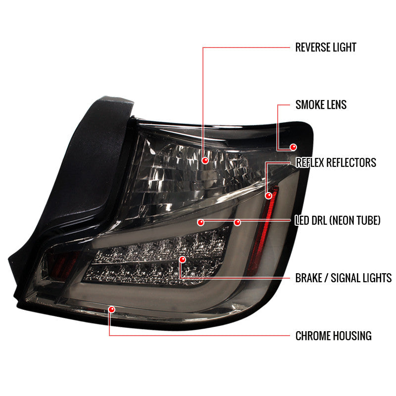 Spec-D 11-13 Scion TcLED Tail Lights Chrome/Smoked Lens