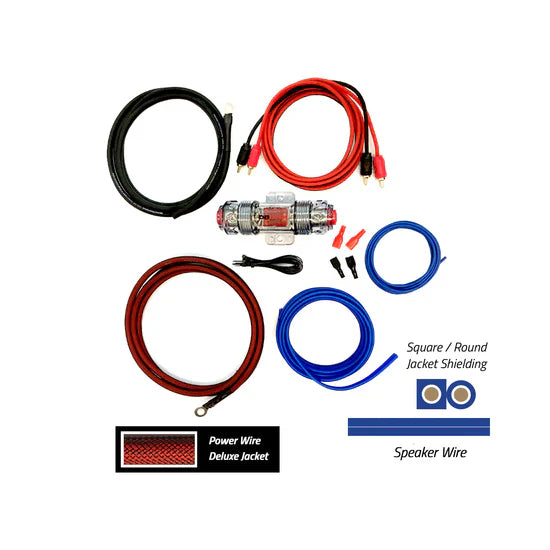 MAK8-17 : 8 Gauge 17 ft. Marine / Powersports Amplifier Wiring Kit