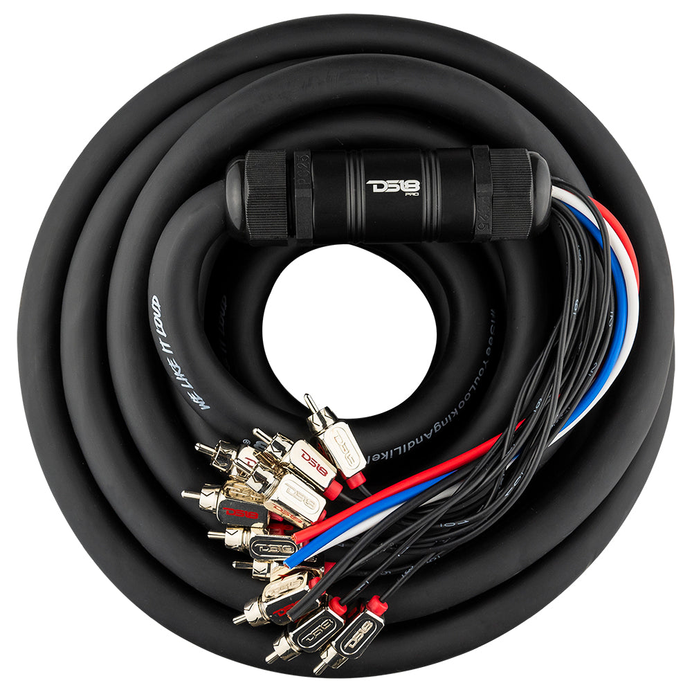 DS18 Snake, Medusa 10 Channel RCA and 4 x 12GA OFC Power Wire 50 Feet