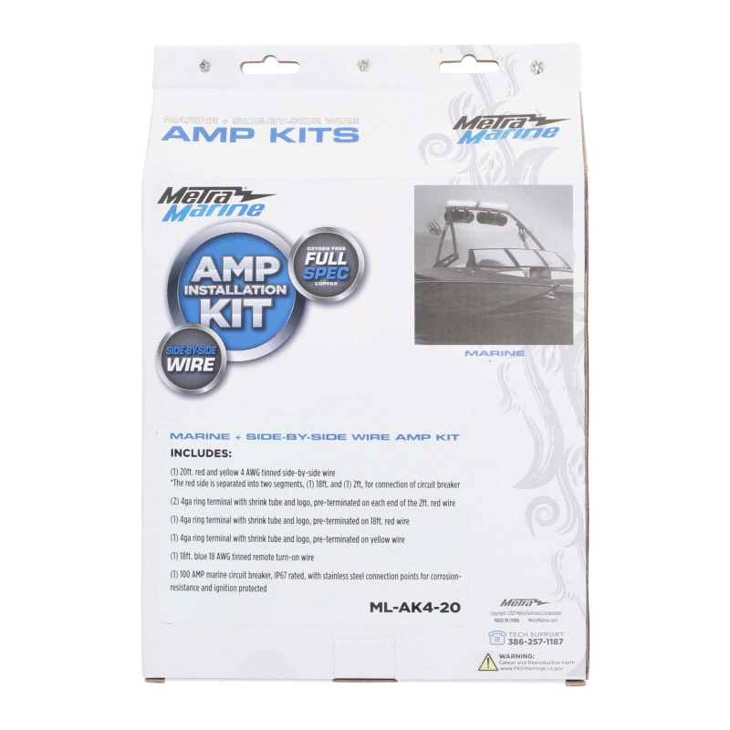 Metra ML-AK4-20 4 AWG Marine Amp Kit - 20ft. w/ Circuit Breaker