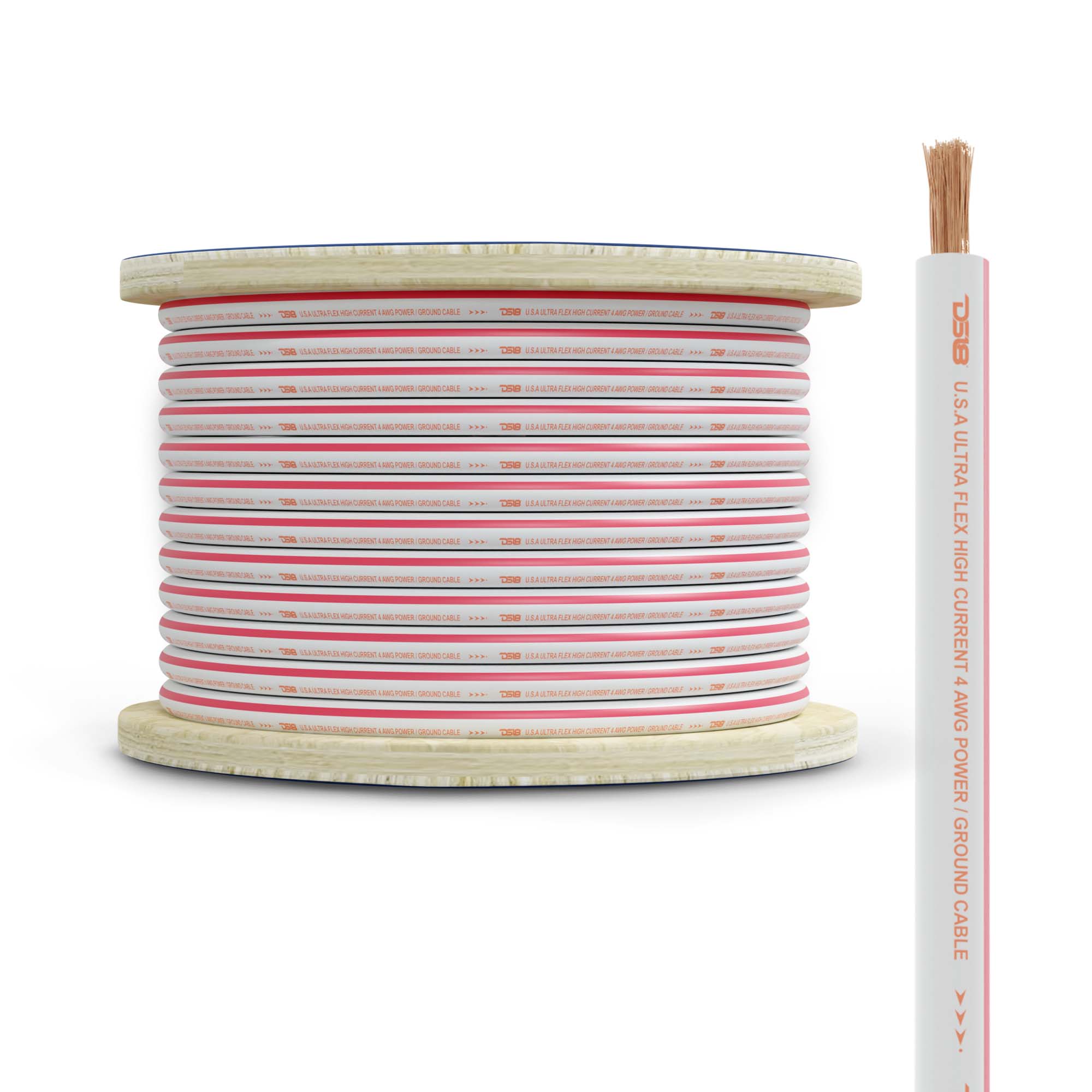 4-GA Marine Grade Tinned 100% Copper OFC Power Wire -50 Feet