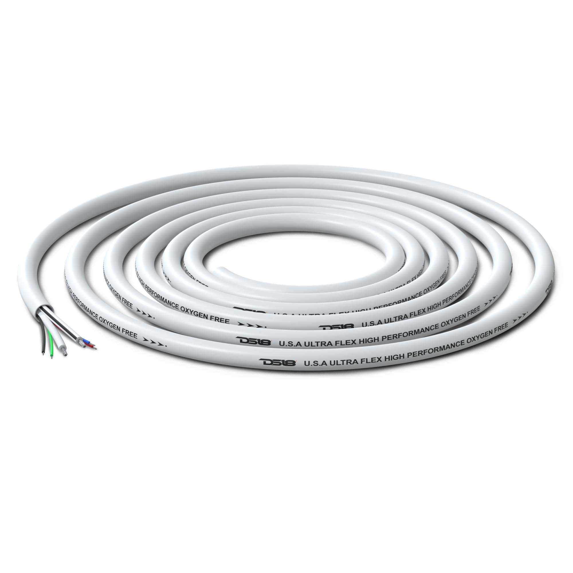 DS18 18-GA LED RGB and 16-GA Speaker Wires Marine Grade Tinned 100% Copper OFC -100 Feet