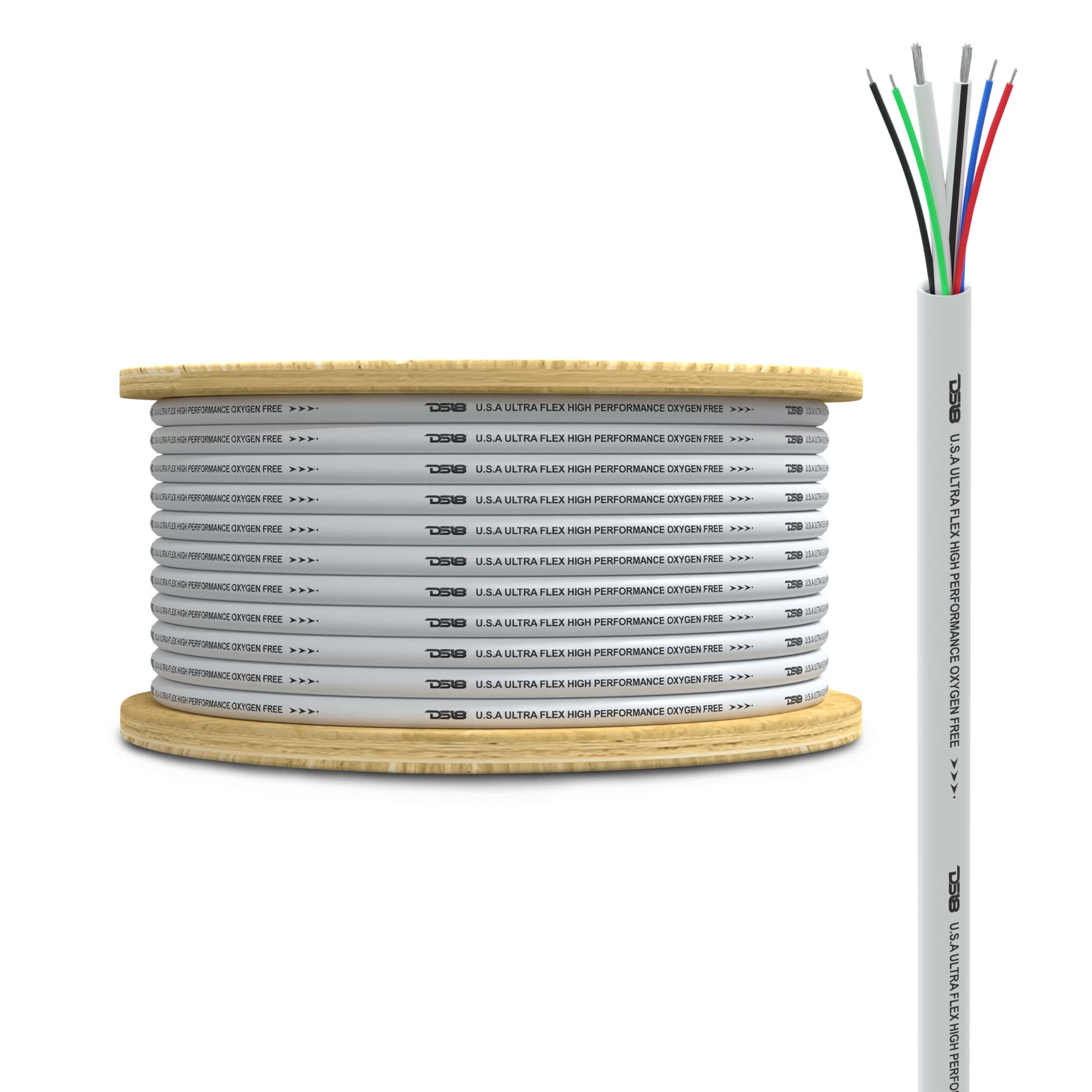 DS18 18-GA LED RGB and 16-GA Speaker Wires Marine Grade Tinned 100% Copper OFC -100 Feet