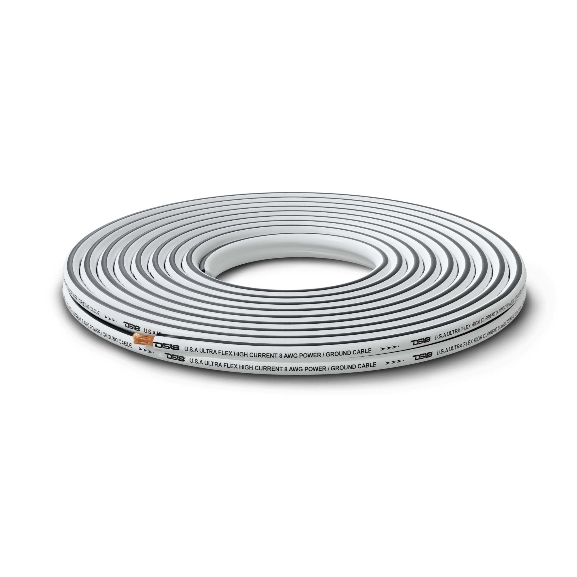 DS18 8-GA Marine Grade Tinned 100% Copper OFC Ground Wire -100 Feet
