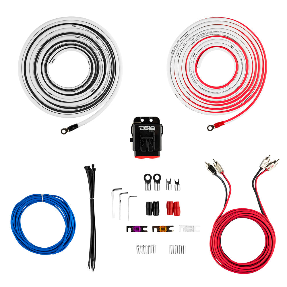 DS18 Marine Tinned OFC Amplifier Installation Kit 4-GA