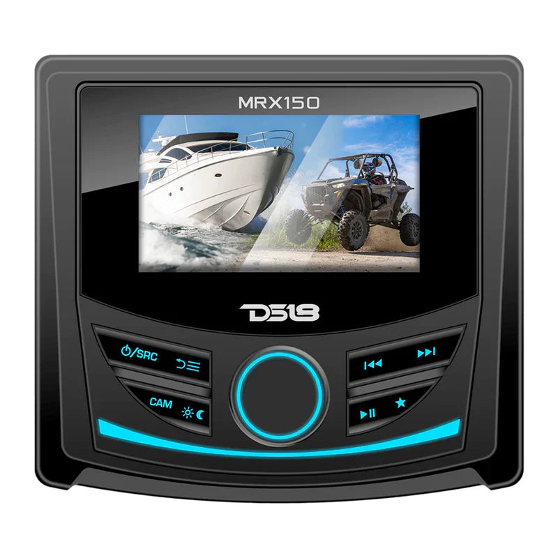 DS18 MRX150 Marine and Powersports Head Unit 3” Color Display - Great for Boats Audio, ATV, UTV, SXS & Golf Cart