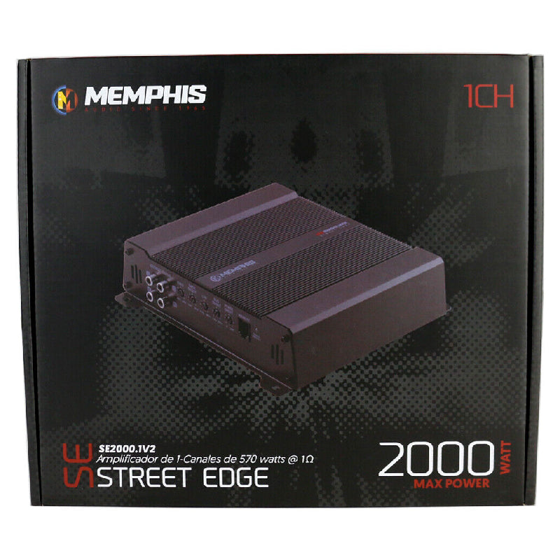 Memphis Audio  SE2000.1V2 Street Edge Series Version 2 380W x 1 RMS @2Ohms, 2000W Max Power Mono Block Amplifier