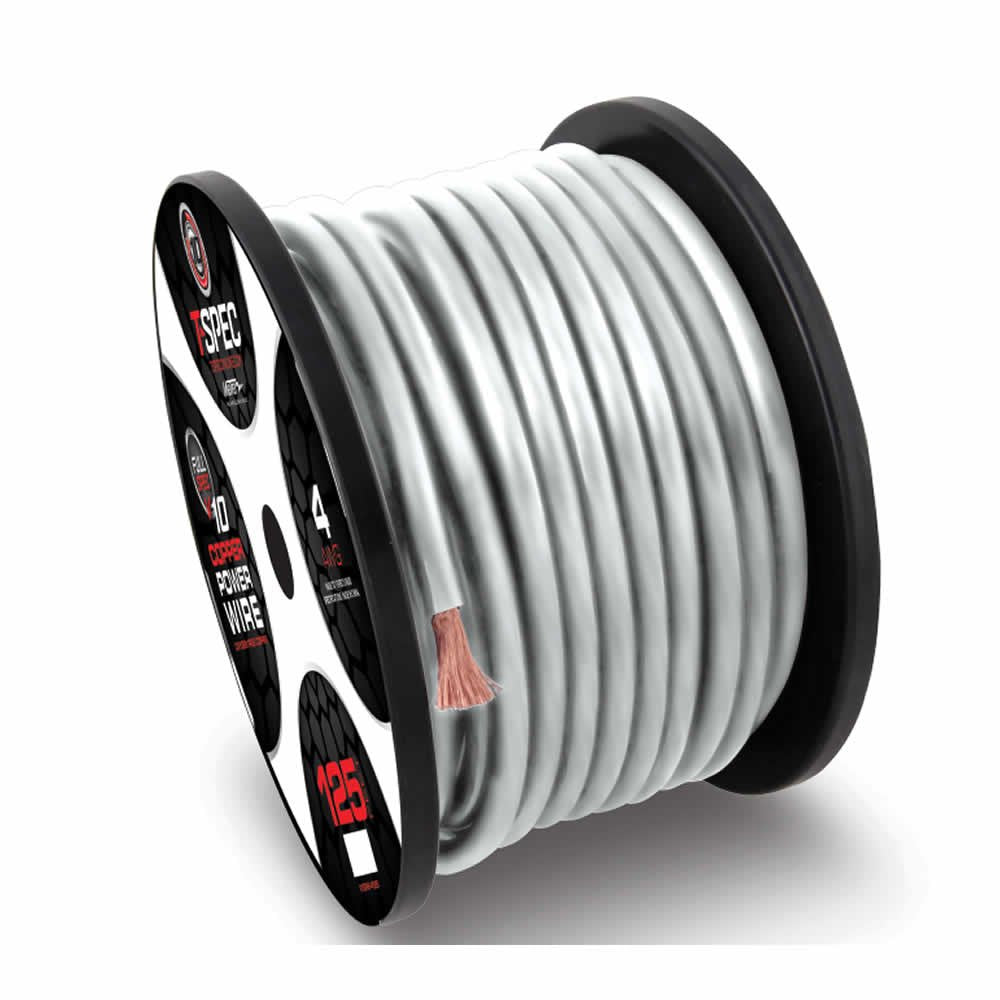 T-Spec V10PW-4100 100 ft. 4 AWG V10 Series Matte Pearl OFC Power Wire