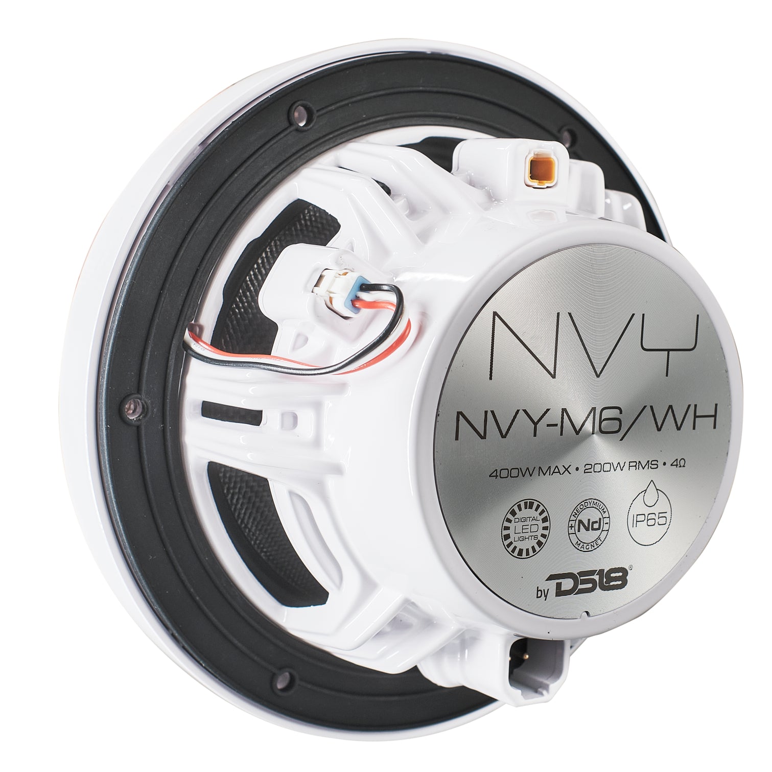 6.5” Marine Coaxial Speaker With Kevlar Cone, Bullet Tweeter, Neodymium Magnet, and Digital LED Lights | 200W RMS 4-Ohm