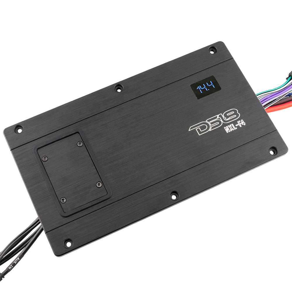DS18 NXL 4-Channel Full-Range Class D IP67 Marine and Powersports Flush Mount Amplifier 4 x 100 Watts Rms @ 4-Ohm