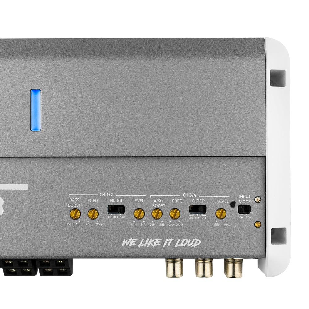 DS18 NXL 4-Channel Full-Range Class D IP55 Marine Amplifier 4 x 150 Watts Rms @ 4-Ohm