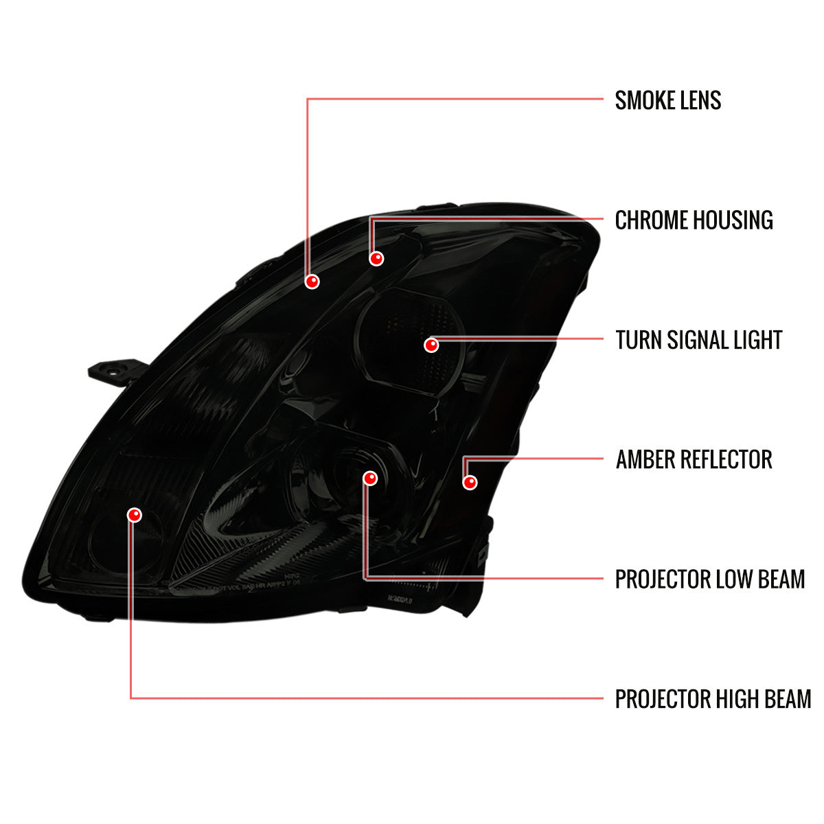 Spec-D 04-06 Maxima Projector Headlights Chrome/Smoked