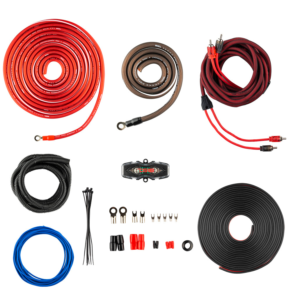 DS18 4-GA OFC 100% Copper Amplifier Installation Kit