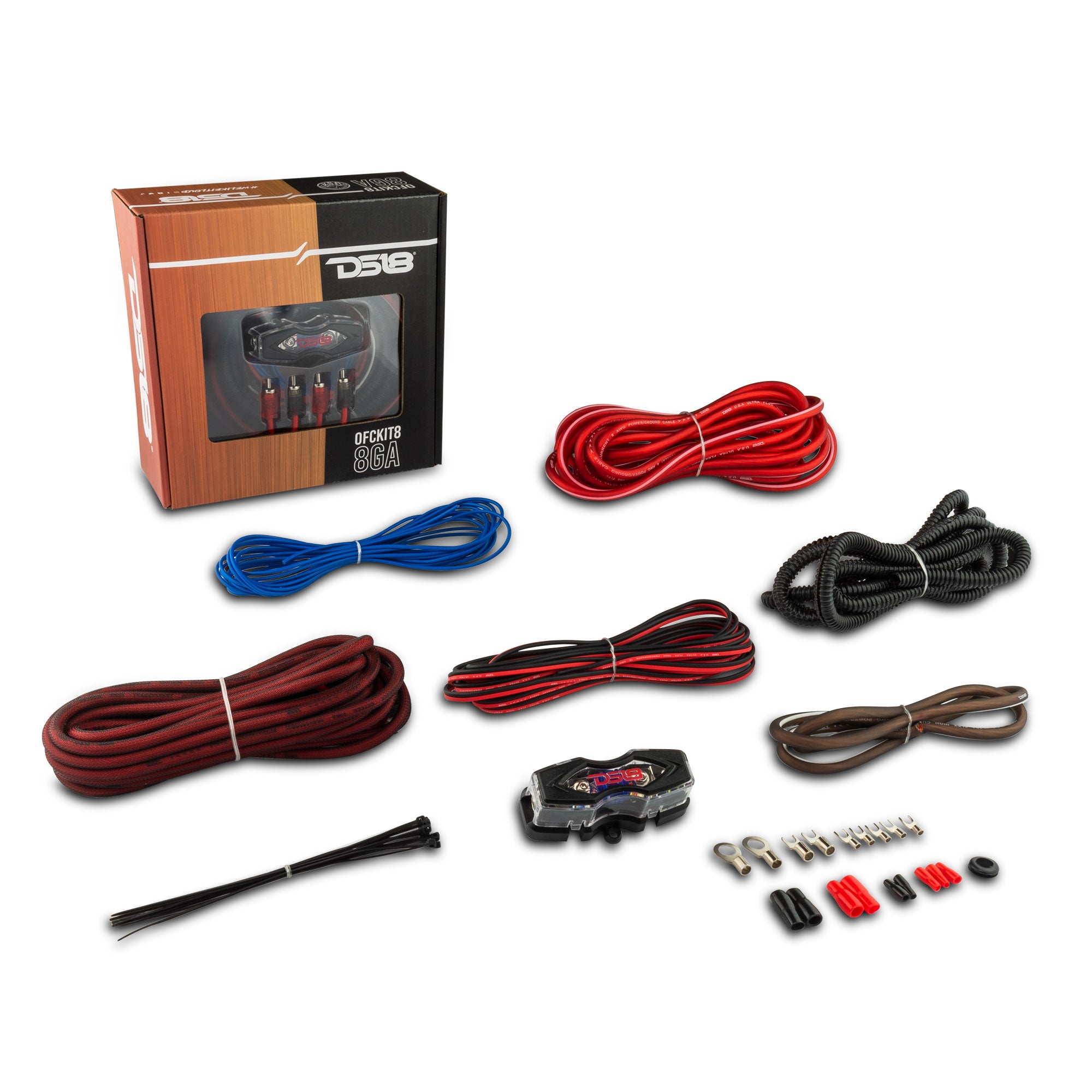 DS18 8-GA OFC 100% Copper Amplifier Installation Kit