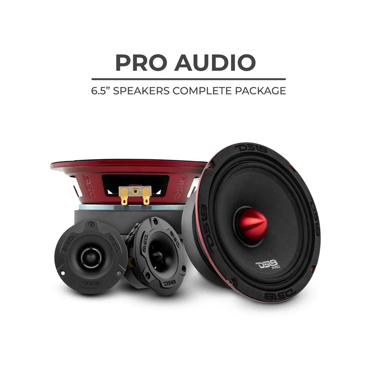 DS18 PROX6.4BMPK Pair of PRO-X6.4BM & Pair of PRO-TW1X/BK Package