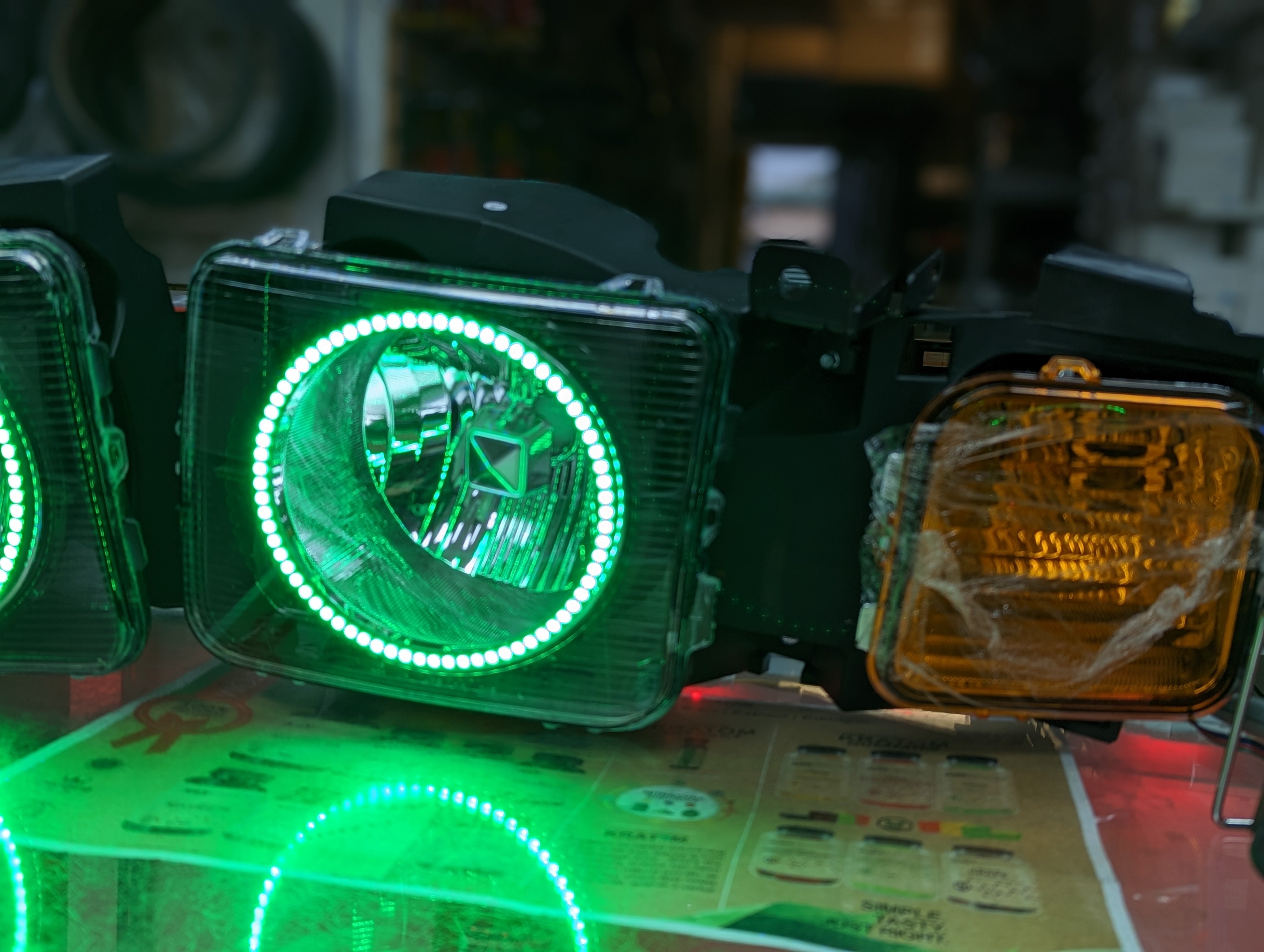 Prebuilt 2005-2010 Hummer H3 RGB Color Changing LED Headlights and Fog lights with Bluetooth