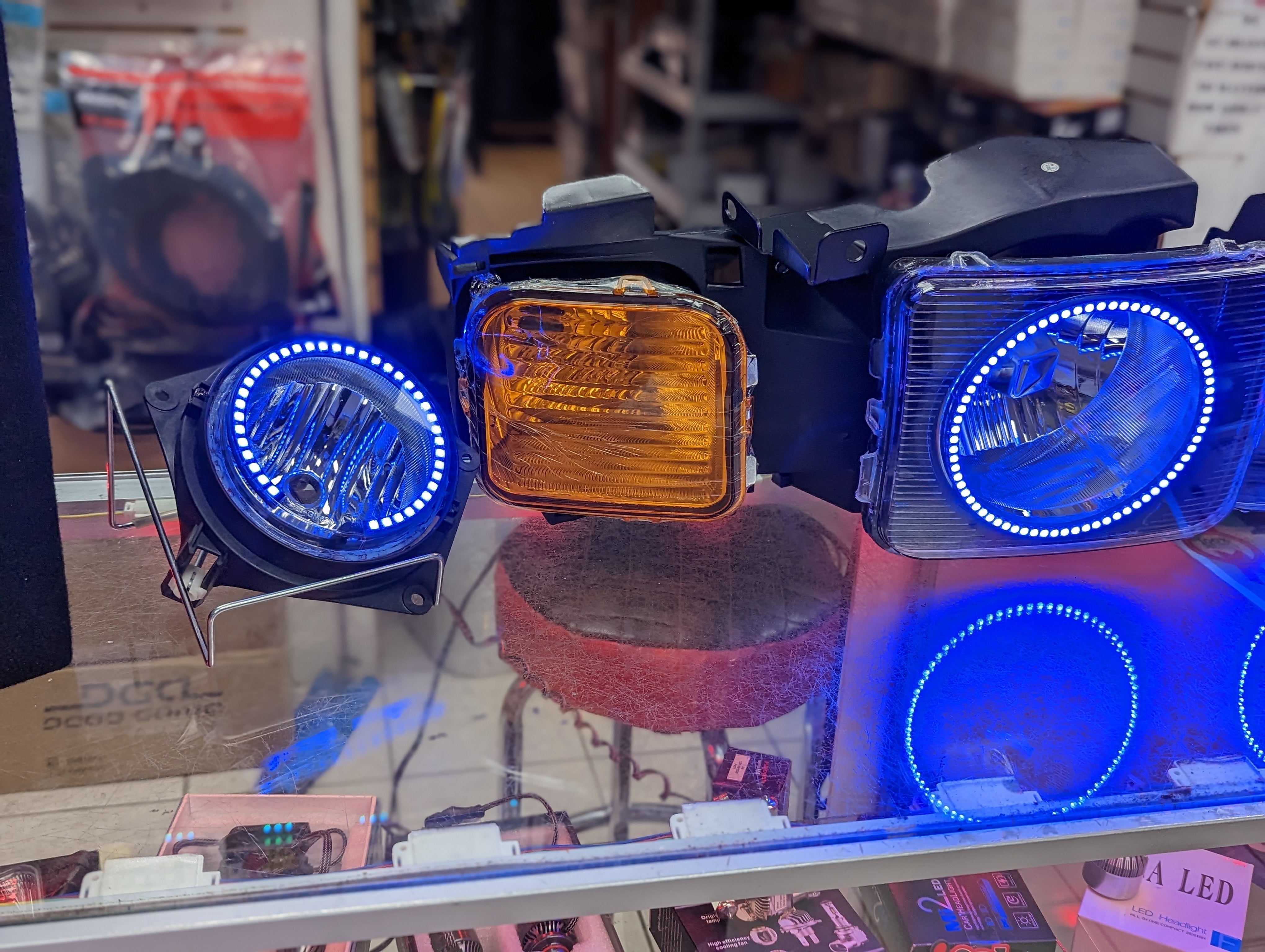 Prebuilt 2005-2010 Hummer H3 RGB Color Changing LED Headlights and Fog lights with Bluetooth