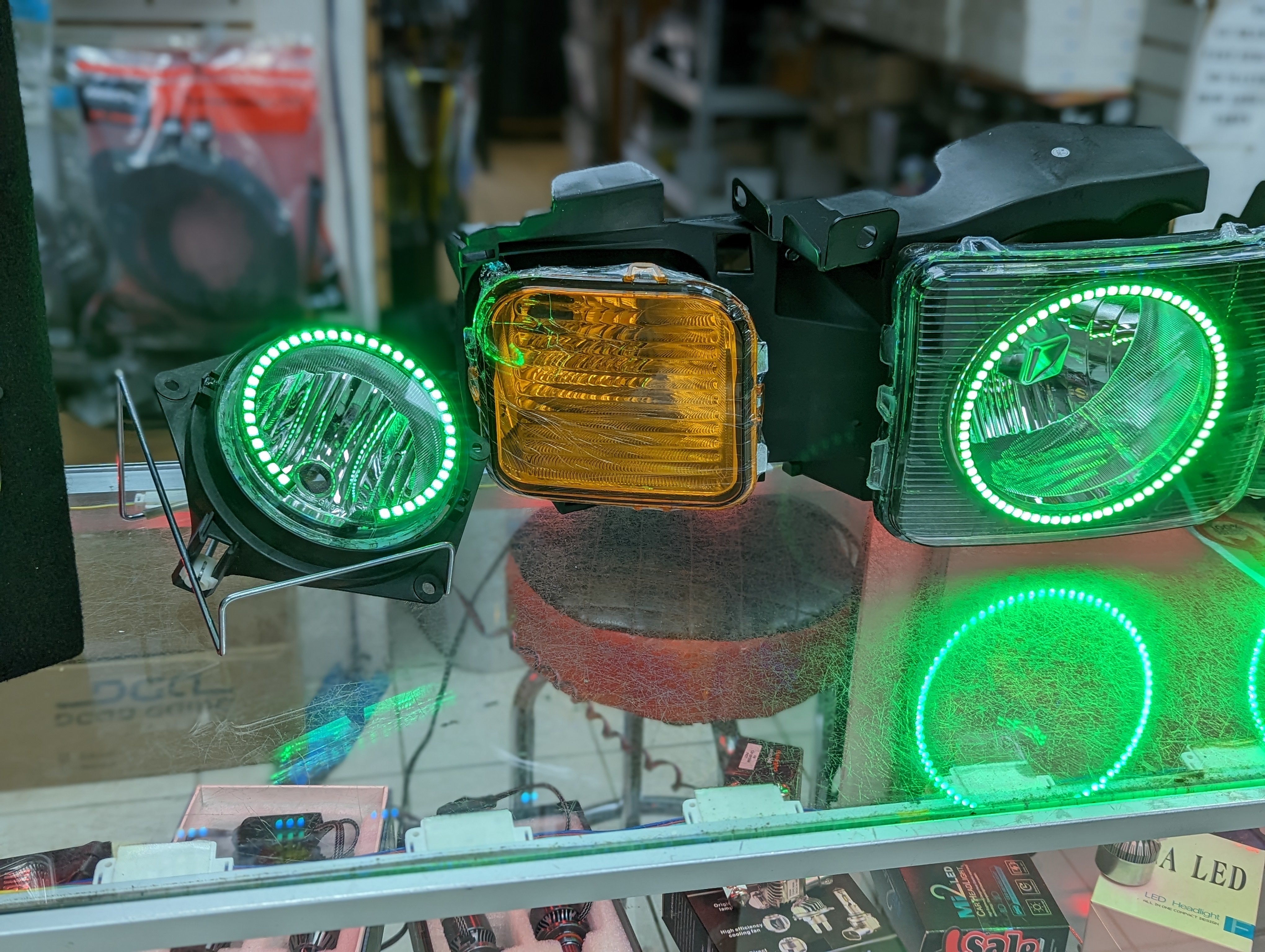 Prebuilt 2005-2010 Hummer H3 RGB Color Changing LED Headlights and Fog lights with Bluetooth