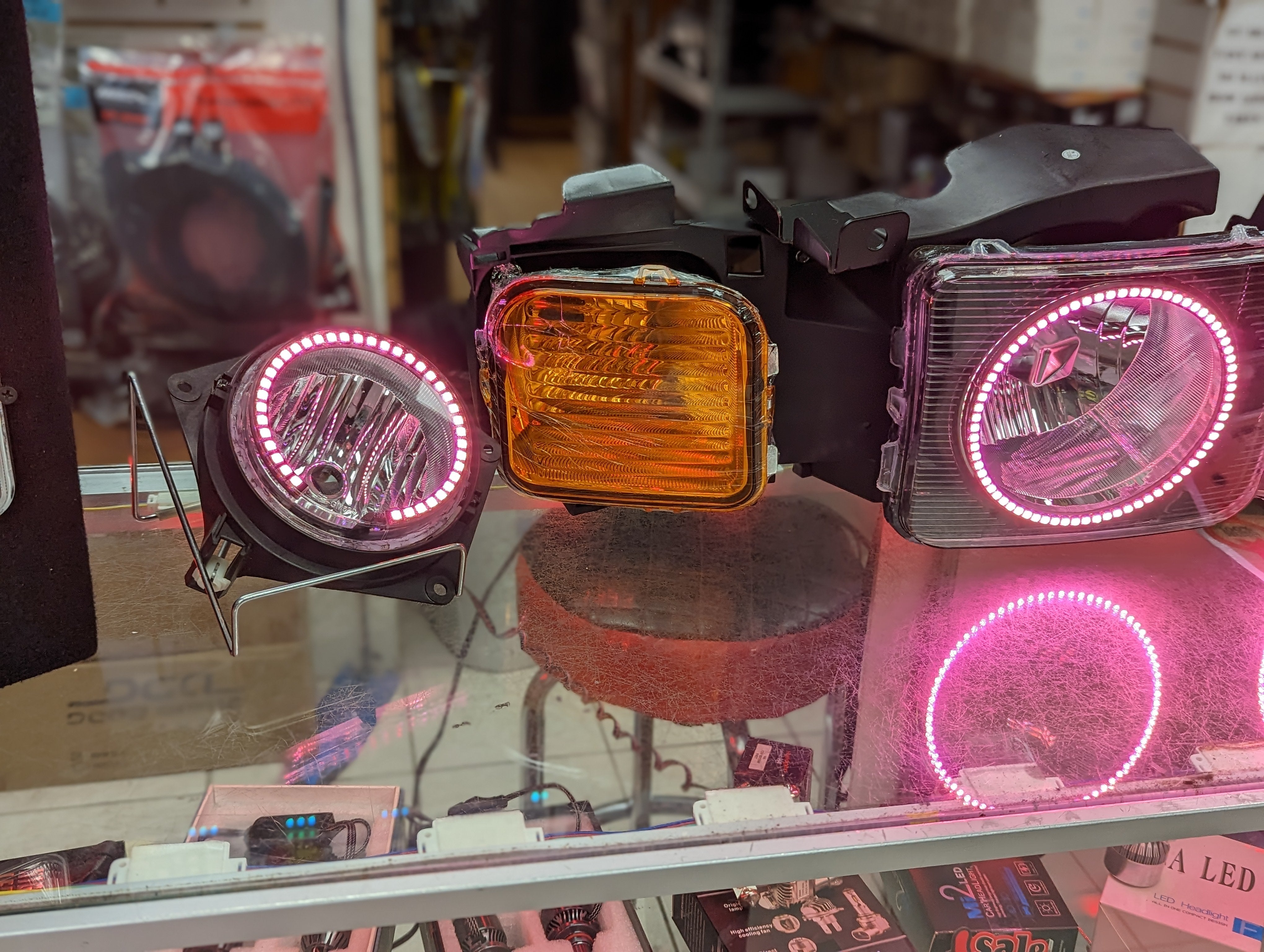 Prebuilt 2005-2010 Hummer H3 RGB Color Changing LED Headlights and Fog lights with Bluetooth