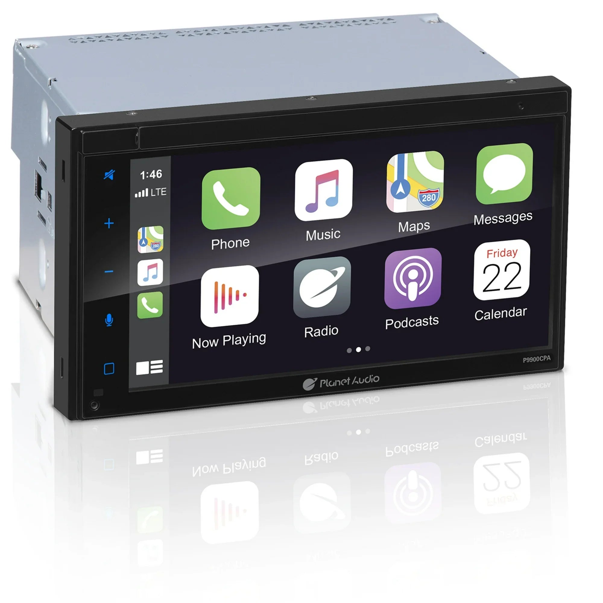 Planet Audio P9900CPA Car Stereo - Apple CarPlay, Android Auto, Double-Din, 6.75 Inch Touchscreen, Bluetooth, No DVD CD Player, AM/FM Radio Receiver, USB