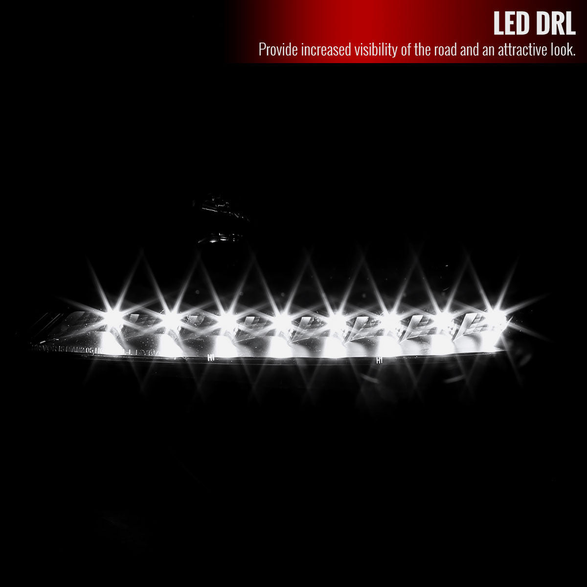 Spec-D 05-10 Pontiac G6 Projector Headlights LED Strip Smoked